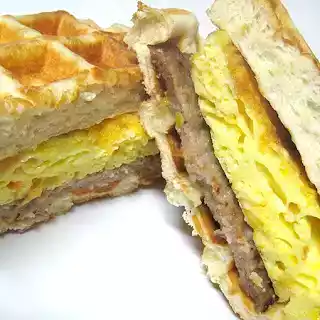 Biscuit waffle breakfast sandwich recipe for a tasty start
