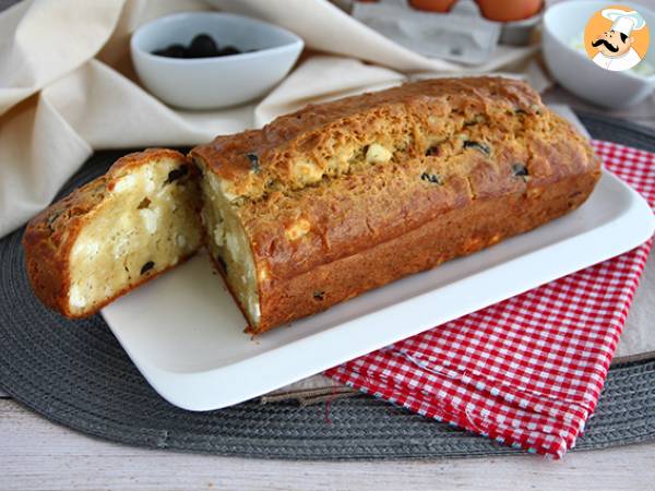 Black olive and feta cake