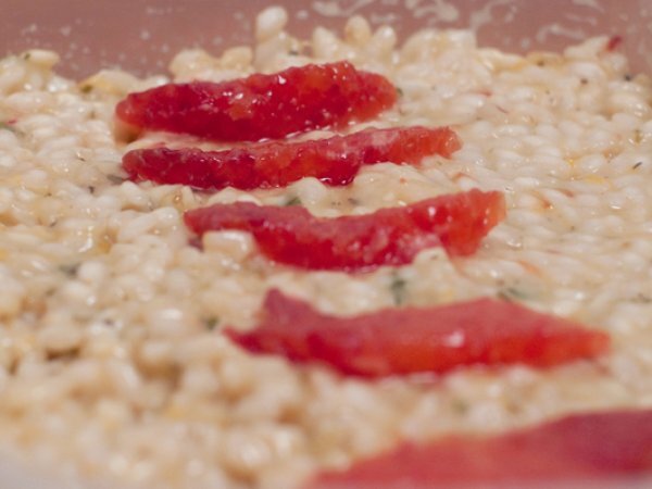 Blood orange risotto