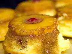 Blue hawaii pineapple upside-down cupcakes