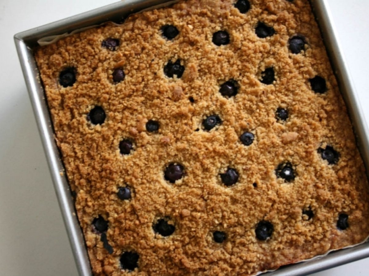 Blueberry Ricotta-Swirled Crumb Cake