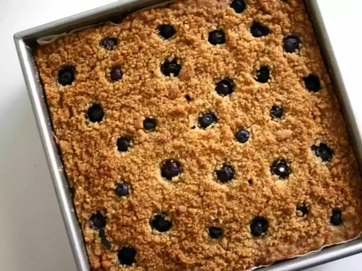 Blueberry Ricotta-Swirled Crumb Cake