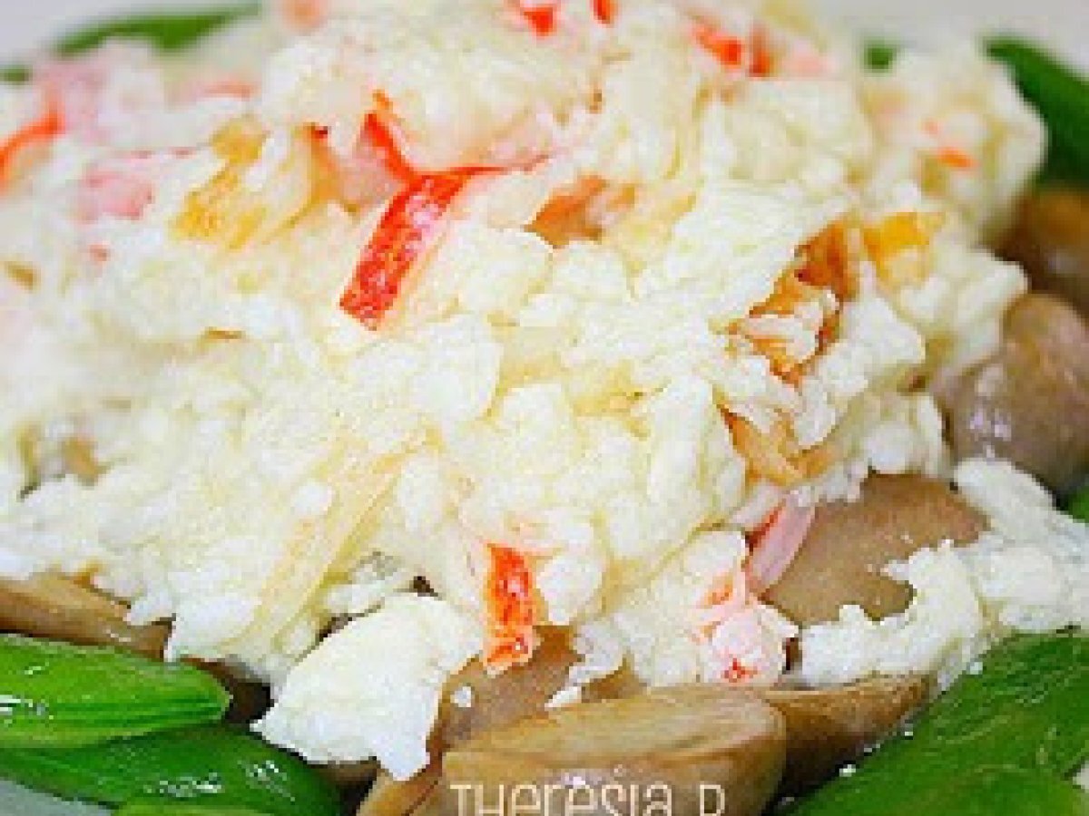 Braise Mushrooms with Egg White and Japanese Crab Meat