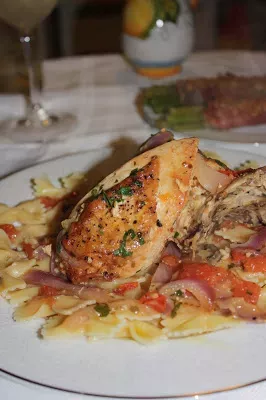 Braised chicken breast and pasta, Recipe Petitchef