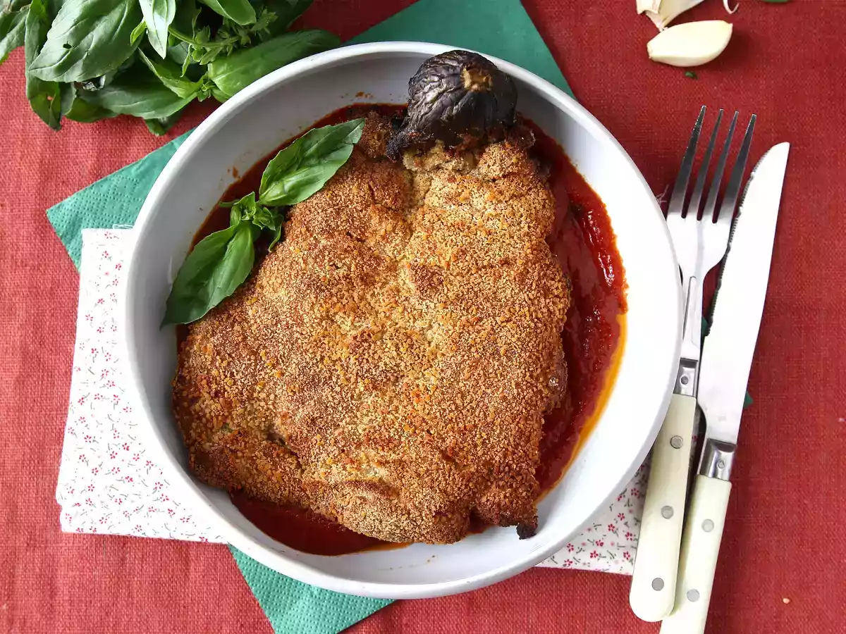 Breaded eggplant vegetarian milanese style - airfryer cooking - photo 2