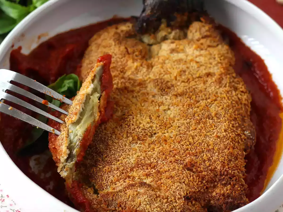 Breaded eggplant vegetarian milanese style - airfryer cooking - photo 5