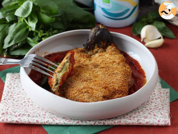 Breaded eggplant vegetarian milanese style - airfryer cooking