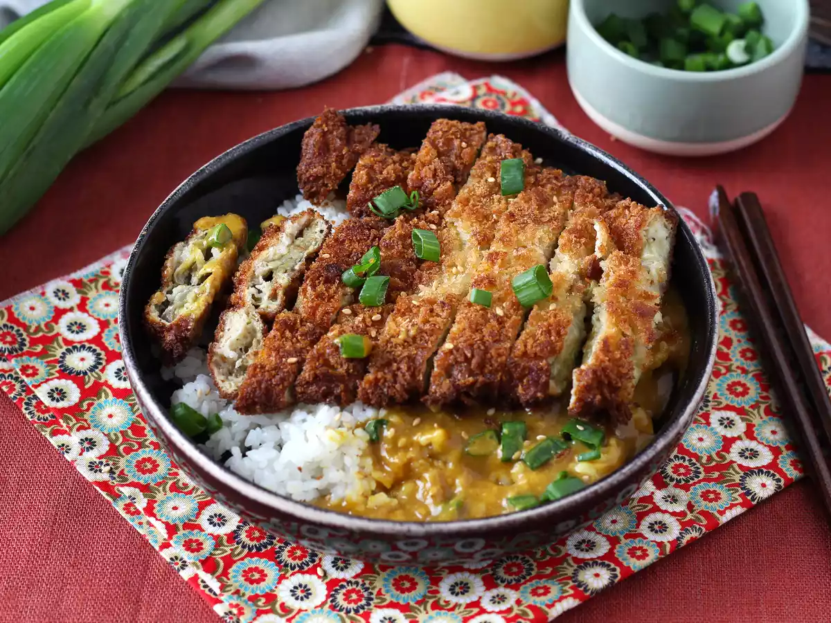 Breaded eggplant with panko breadcrumbs, katsu-style japanese curry but vegetarian - photo 4