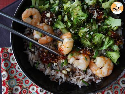 Broccoli and shrimp in Korean spicy sauce - a simple, balanced and spicy meal served with rice - photo 6