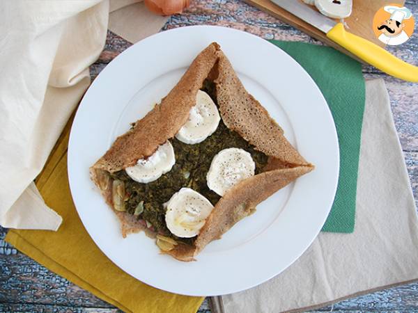 Buckwheat galette with spinach, ham, and goat cheese - photo 3