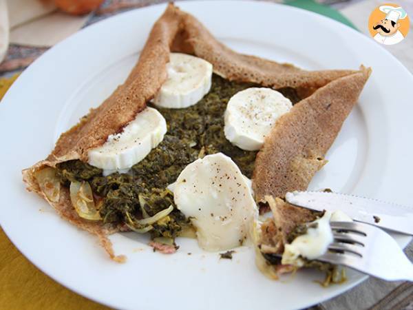 Buckwheat galette with spinach, ham, and goat cheese - photo 4