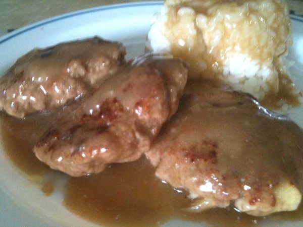 Burger Steak With Gravy Sauce