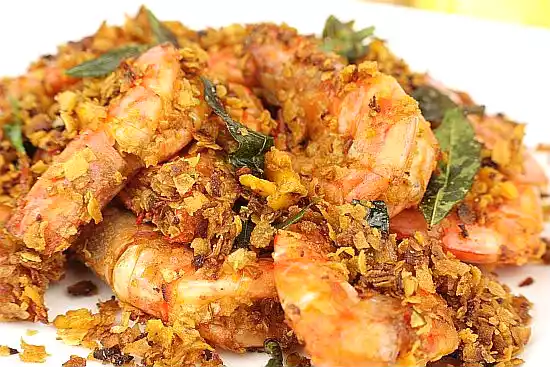 Butter cereal prawns recipe