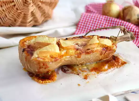 Butternut squash tartiflette - a cheese and bacon delight
