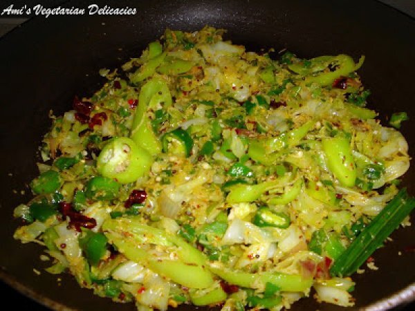 Cabbage, Capsicum and Leeks Varai