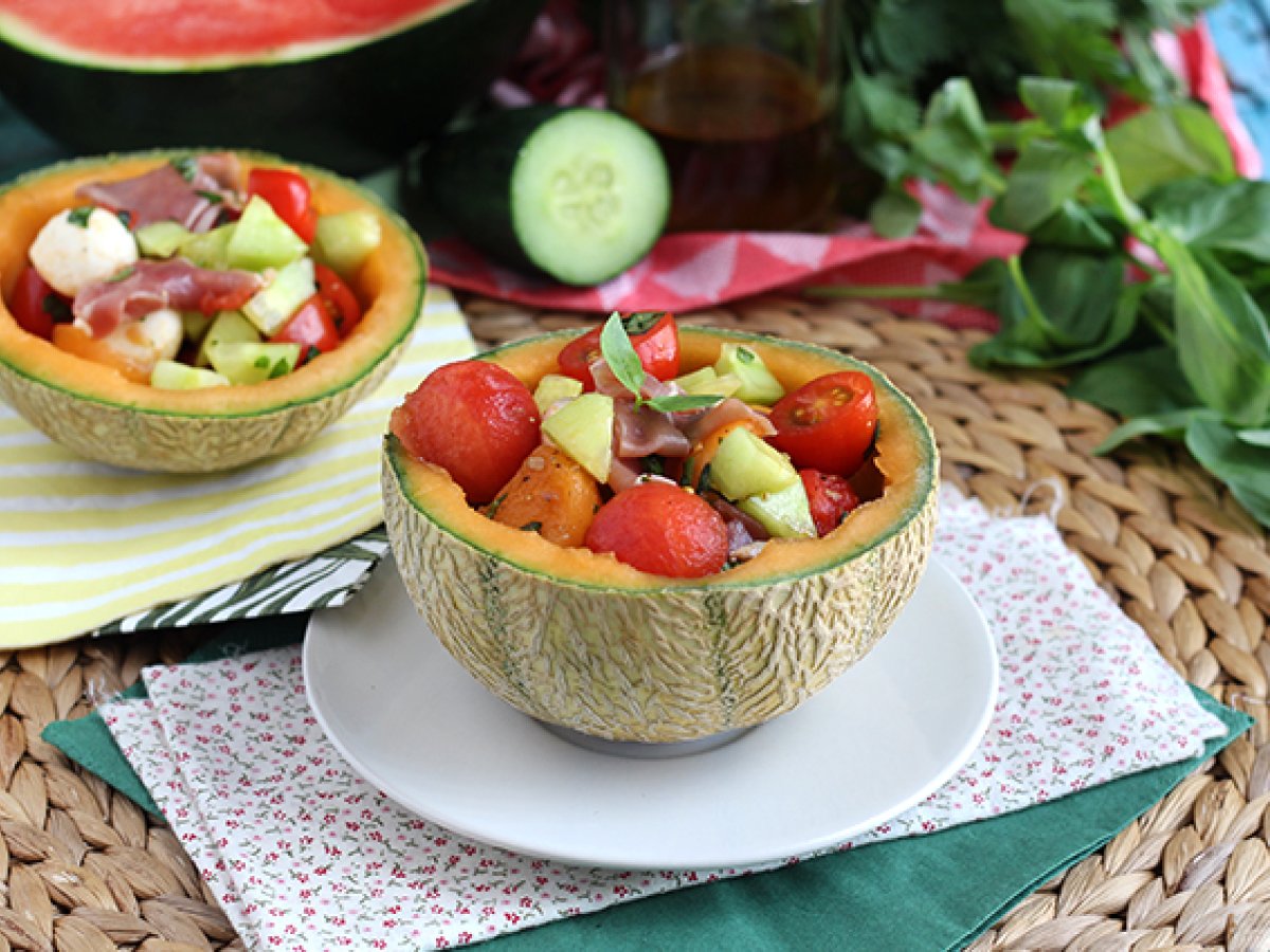 Cantaloupe salad in a cantaloupe - photo 2