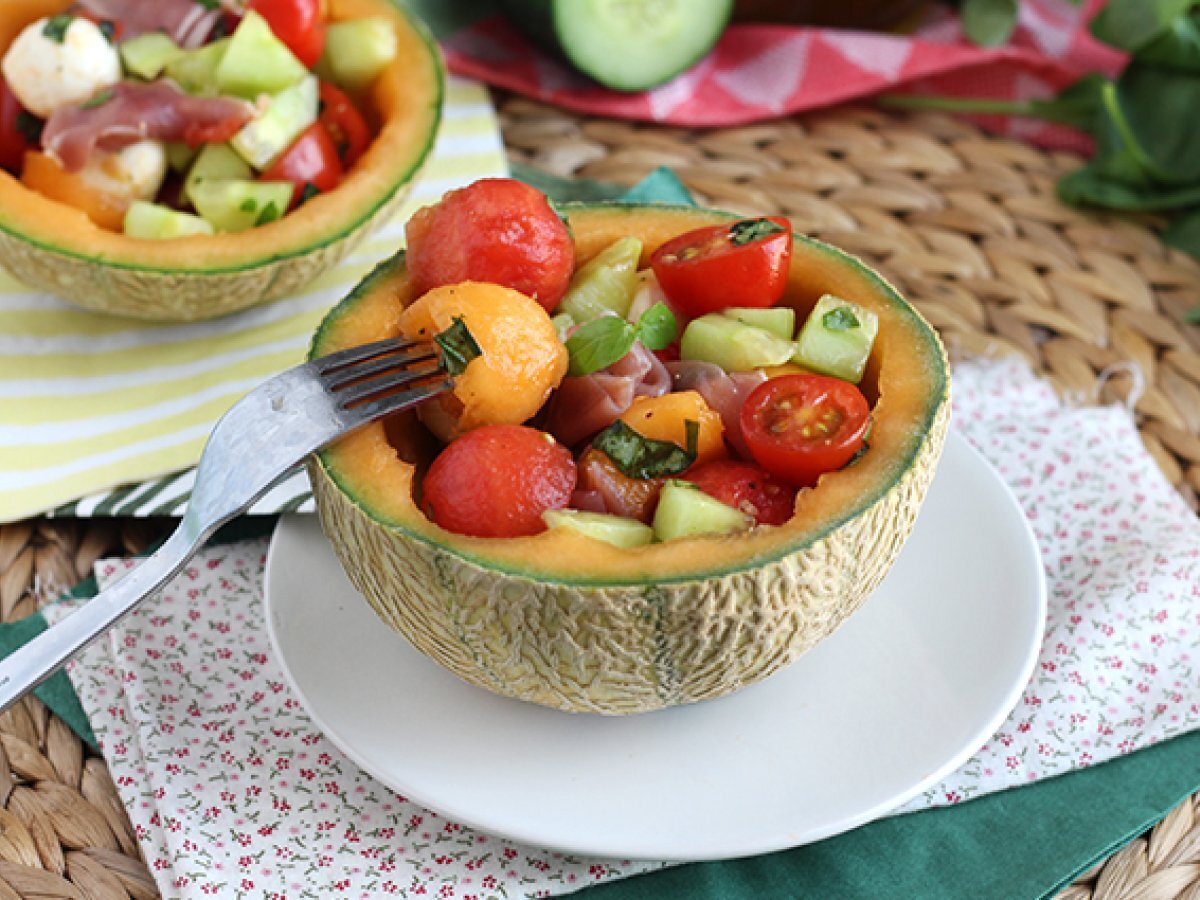 Cantaloupe salad in a cantaloupe - photo 3