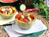 Cantaloupe salad in a cantaloupe, photo 1