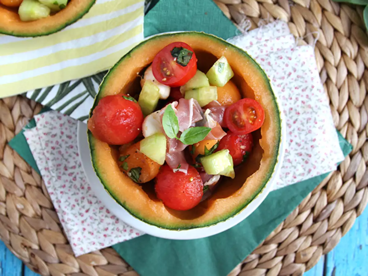 Cantaloupe Salad Served in a Cantaloupe - photo 4