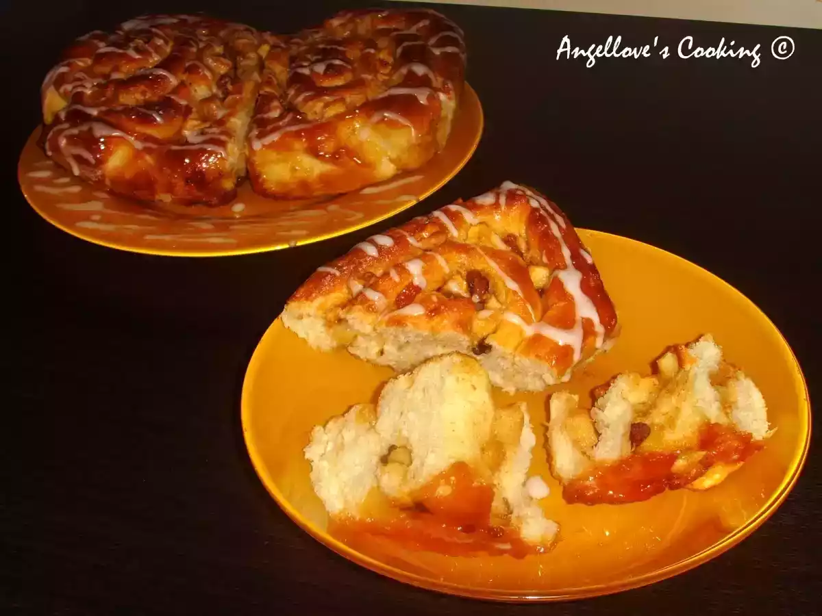 Caramel Apple Cinnamon Rolls with Raisins and Walnuts - photo 3