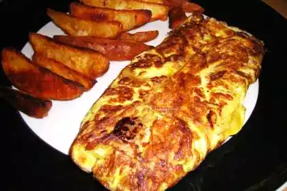 Caramelized garlic and onion cheese omelette recipe