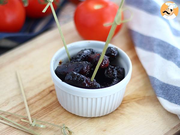 Caramelized sausages for appetizers