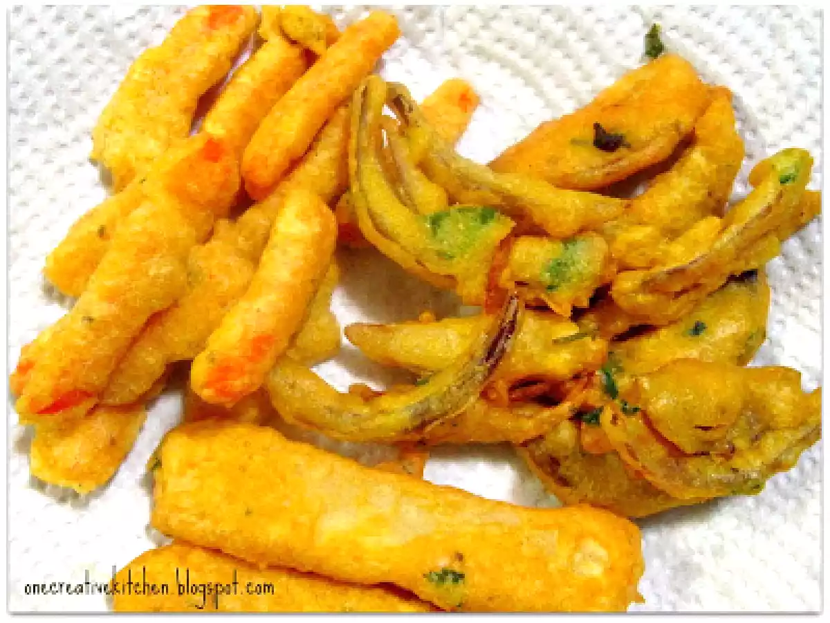 Carrot, Onion, Potato = Pakora Sticks