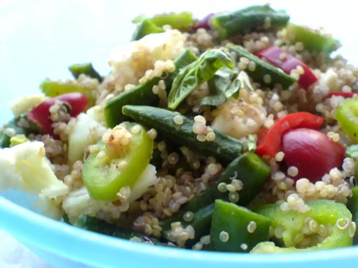 Cauliflower, Green Beans, Peppers and Quinoa Salad