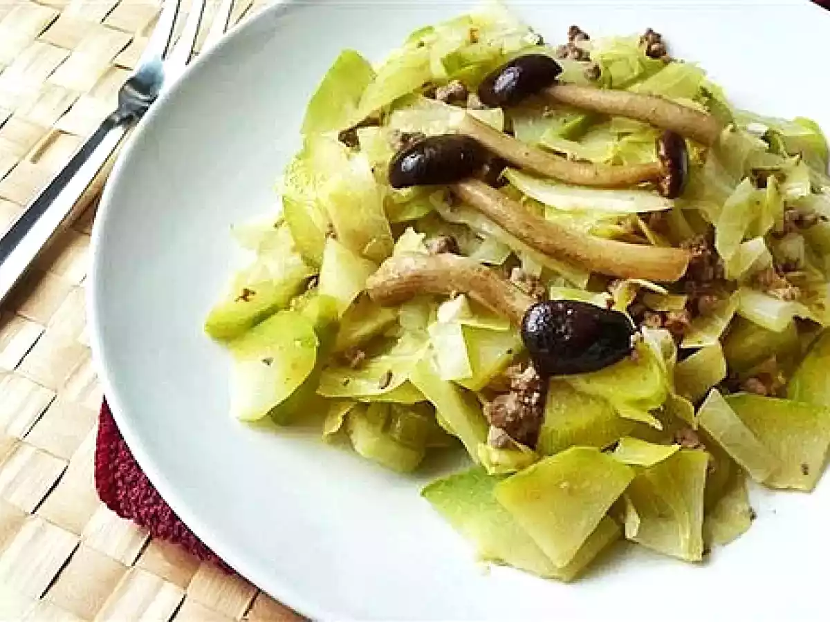 Chayote (Chokos), Cabbage with Willow Mushrooms - photo 2