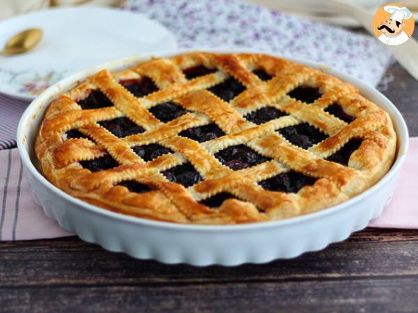 Cherry puff pastry tart