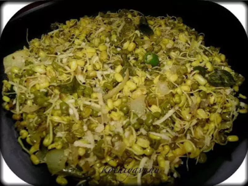 Cherupayar Thoran /Sprouted Green Gram Stir Fry