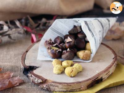 Chestnuts roasted in an air fryer