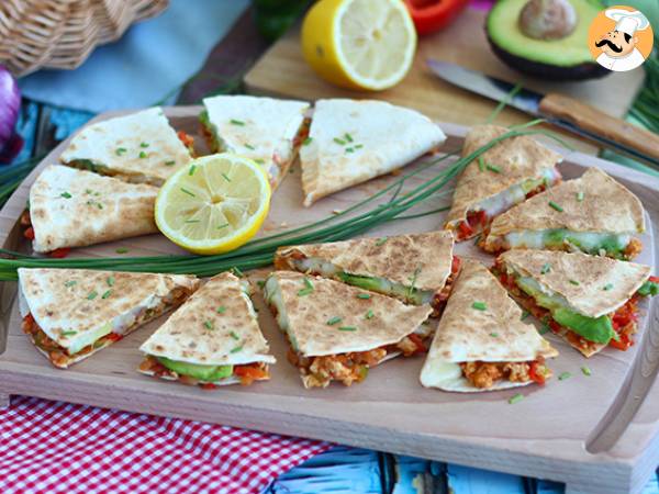 Chicken and avocado quesadillas