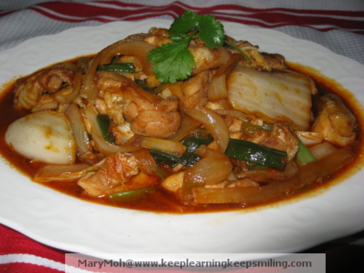 Chicken And Chinese Cabbage Stir Fry With Hot Bean Paste