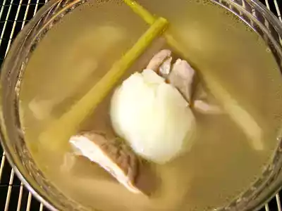 Chicken and lemon grass with potato soup