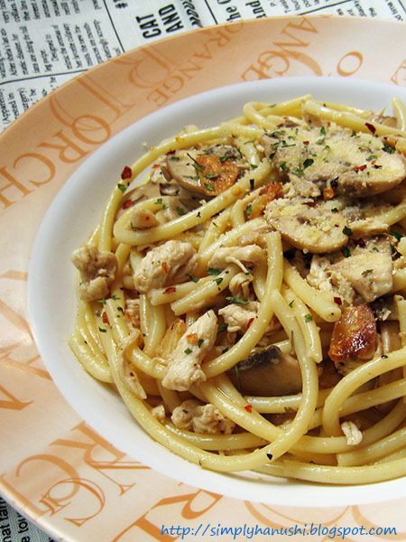 Chicken and mushroom spaghetti, Recipe Petitchef