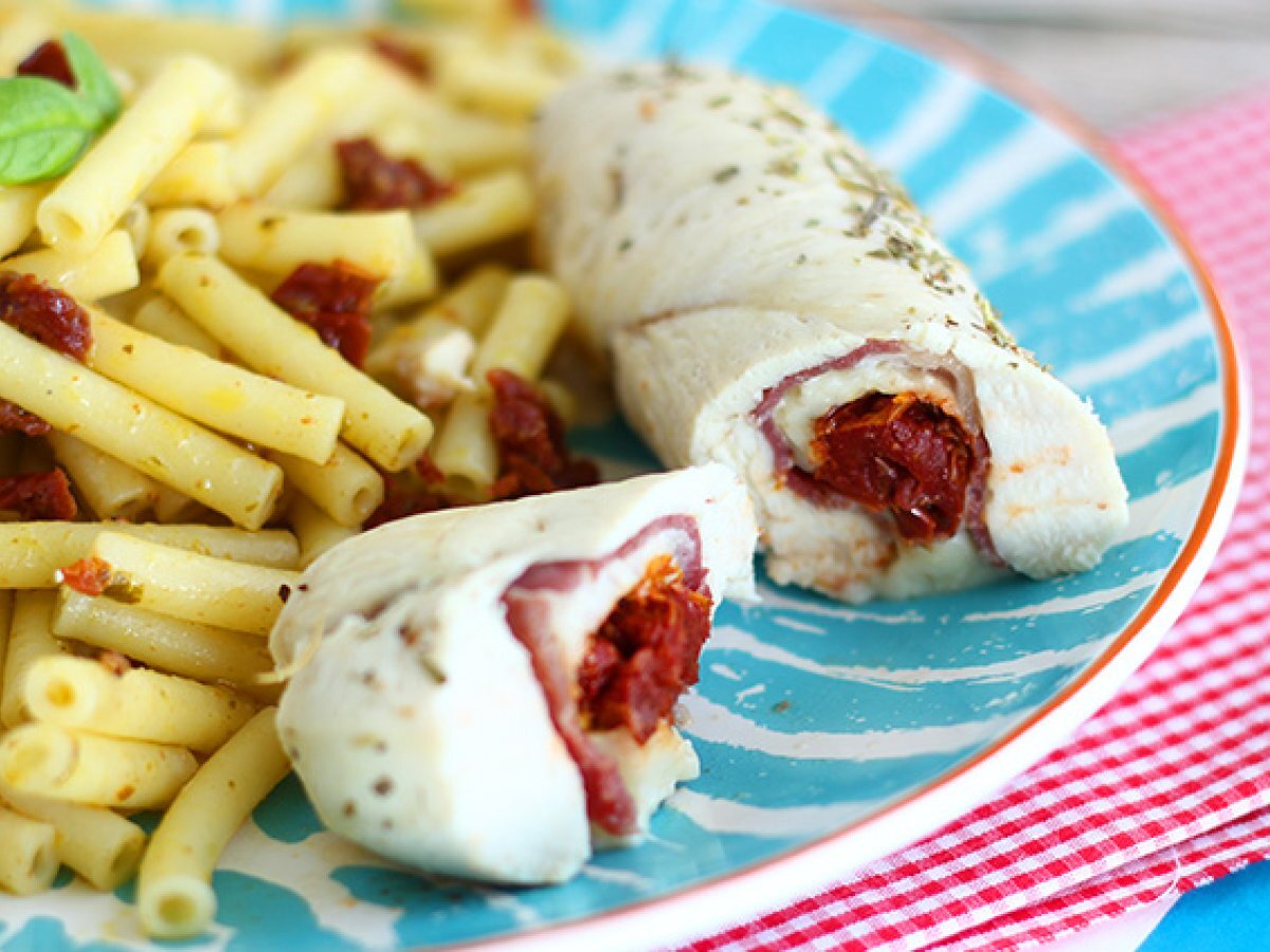 Chicken ballotines with mozzarella