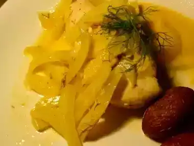 Chicken and tofu fennel lemon recipe with roasted potatoes