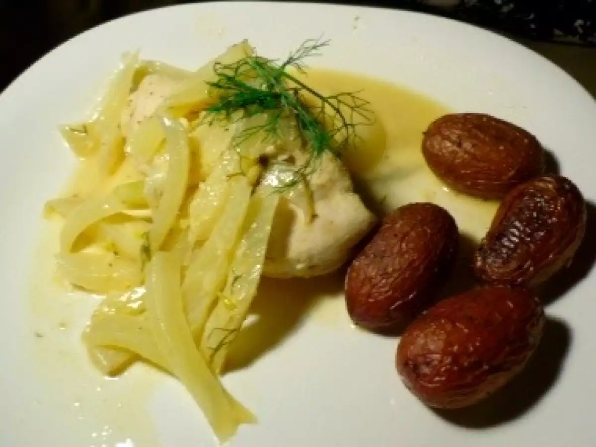 Chicken Breasts (and tofu) with Fennel and Lemon with Roasted Potatoes - photo 2