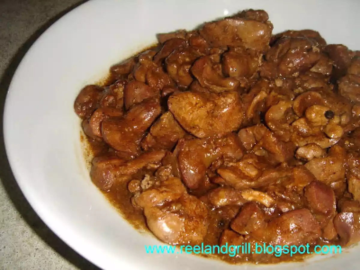Chicken Liver and Gizzard Adobo
