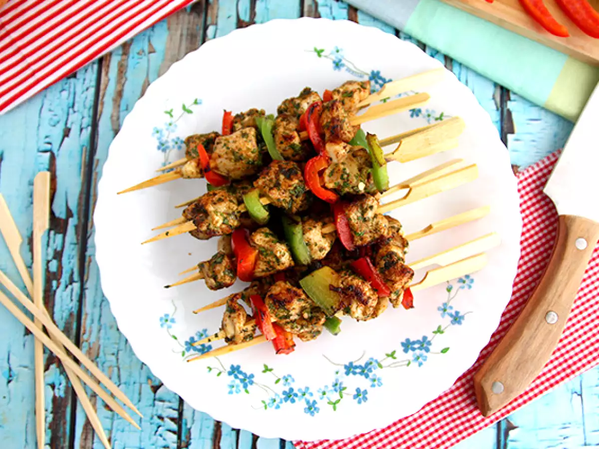 Chicken skewers with bell peppers - photo 2