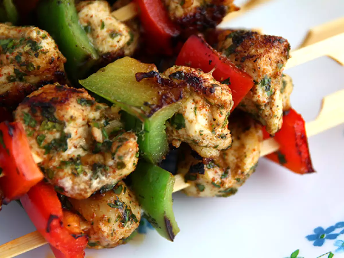 Chicken skewers with bell peppers - photo 3