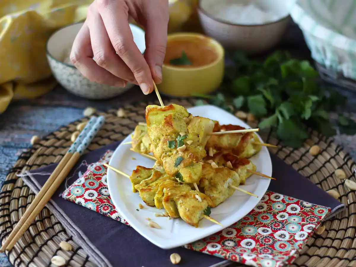 Chicken skewers with satay sauce, a culinary journey to asia! - photo 8