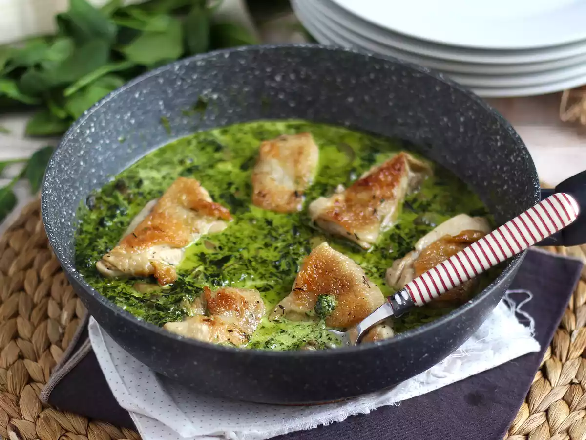 Chicken with creamy spinach and mushroom sauce - photo 3