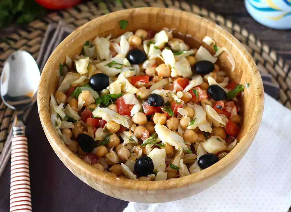 Recipe for chickpea and cod salad