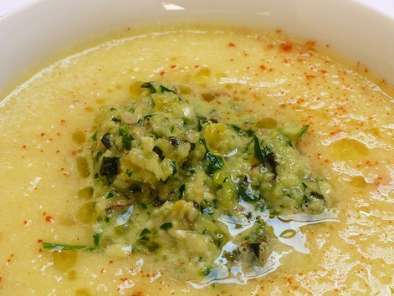 Chilled pineapple and cucumber soup with a garlic, basil and Brazilian nut pesto - photo 2