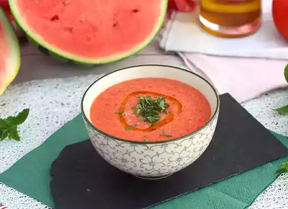 Chilled watermelon and tomato soup recipe