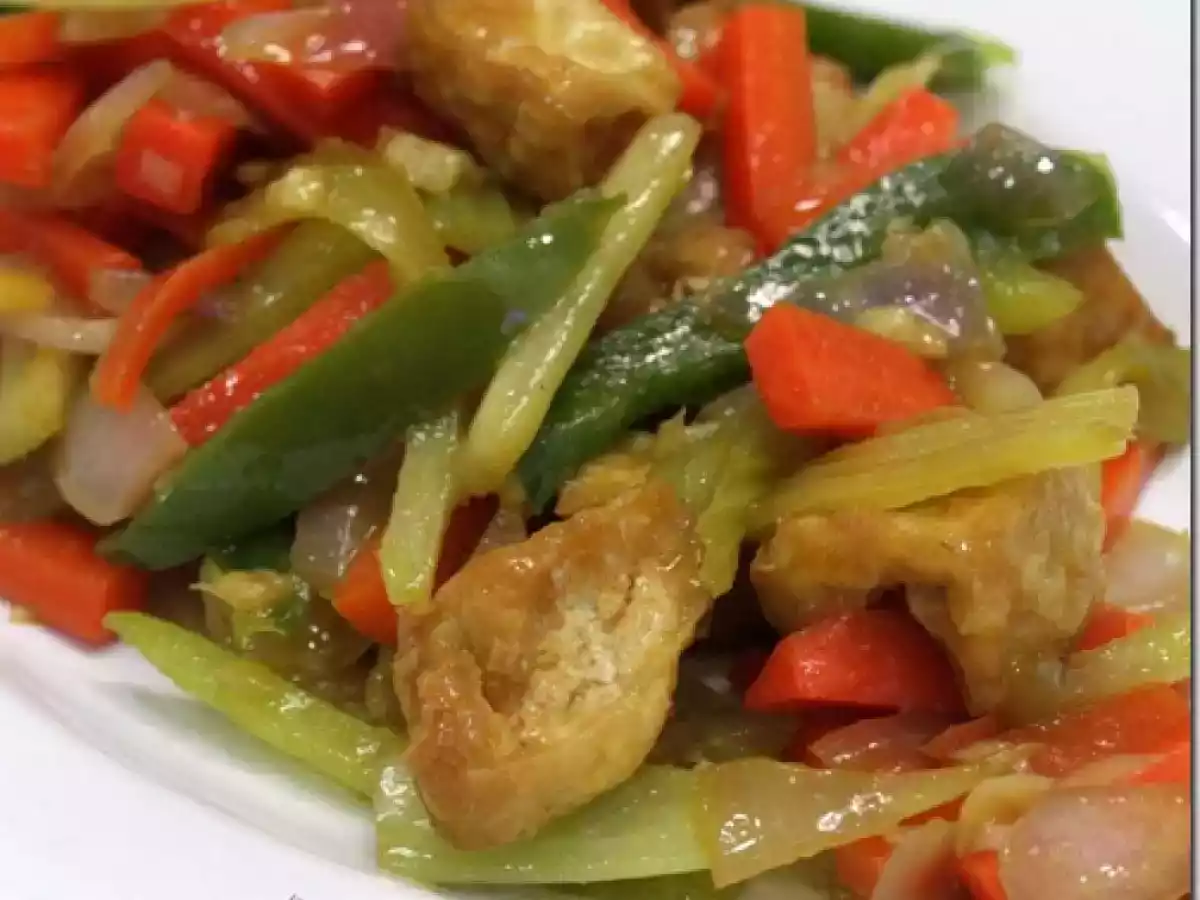 Chinese Celery with Carrot & Bean Curd Stir Fry