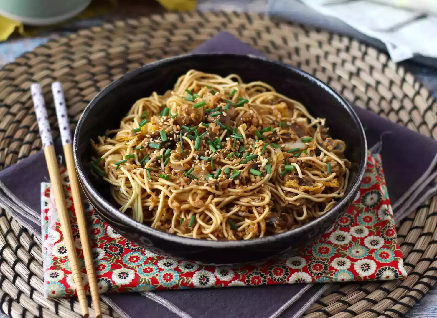 Recipe: chinese noodles with vegetables and soy protein