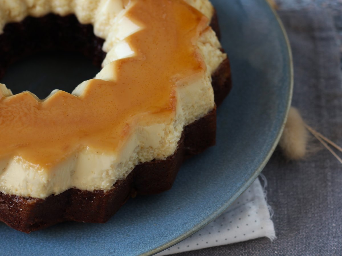 Choco flan, the perfect combination of a soft chocolate cake and a vanilla caramel flan - photo 4